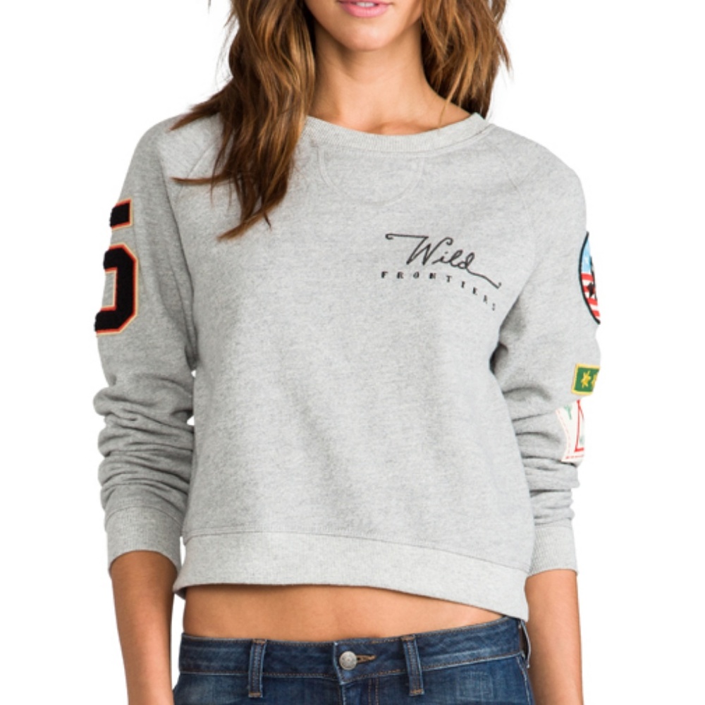 REVOLVE Junk Food ✦ Patches Cropped Sweatshirt ✦ Crew Neck Sweater